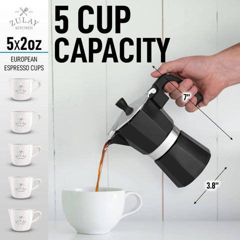 Stovetop Espresso Moka Pot 5 cup - White (Zulay Kitchen)