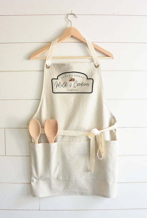 Santa's Milk & Cookies Apron: Natural (Porter Lane Homes)