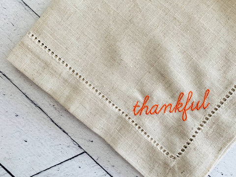 Thankful Cloth Napkins, Pumpkin (Dot and Army)