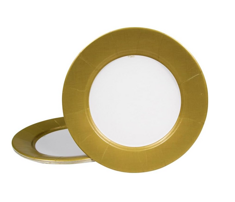 Round Plate Linen Gold (Caspari)