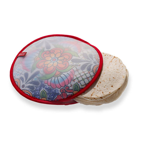 Tortilla Warmer Fabric And Silicone in Red (Prepara)