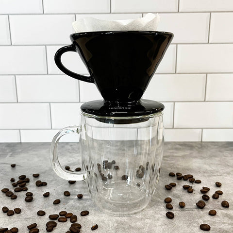 London Sip Ceramic Coffee Dripper, 1-2 Cup, Black (Kitchen Supply)