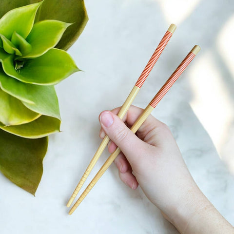 Bamboo Chopsticks - Set of 2 Red (Bamboo Switch)