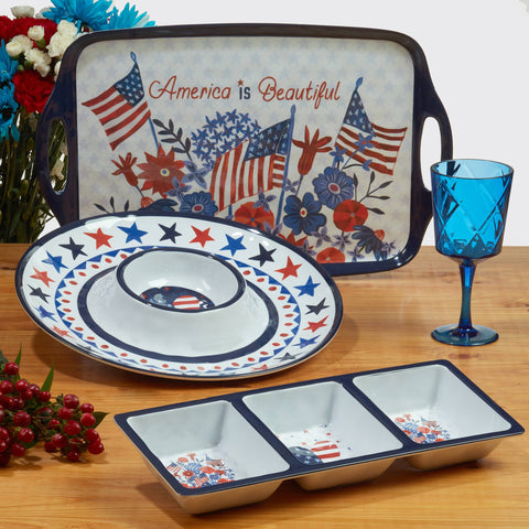Stars & Stripes Melamine 3-Section (Certified International)