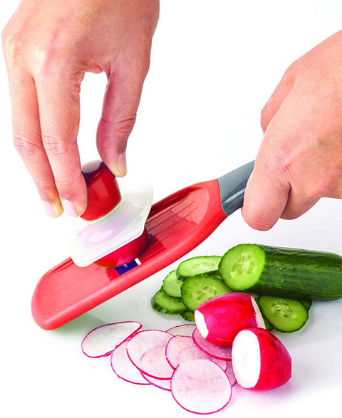 Red Mini Mandoline for Vegetables with Protective Guard (Joie)