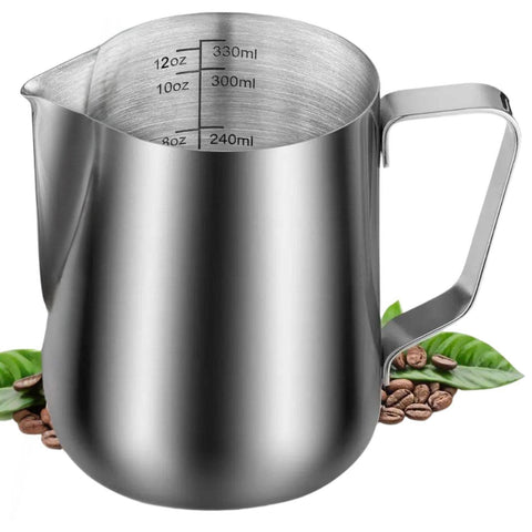 Stainless Steel Frothing Pitcher with Measurements: 12oz (Zulay)