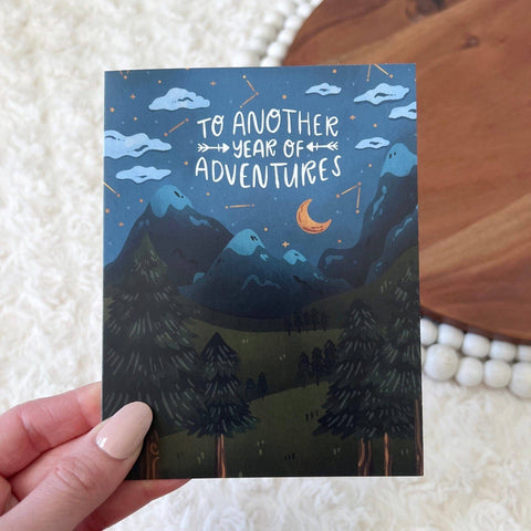 "To Another Year Of Adventures" Greeting Card (Big Moods)