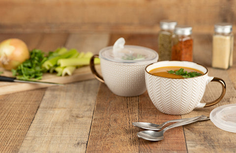 Kook Ceramic Soup Mugs with Lids (Kook)