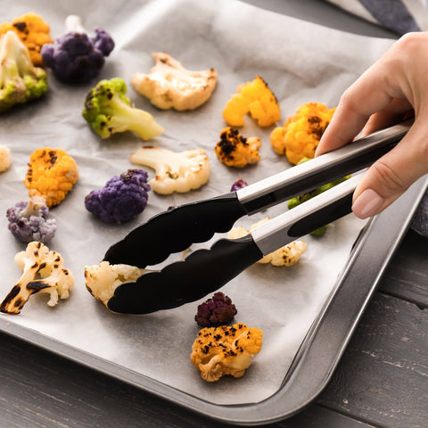 Premium Set of Stainless Steel Tongs for Cooking & Grilling (Zulay)