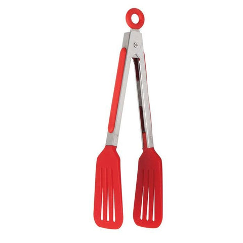 Kitchen Slotted Flipper Tong, Nylon, 8in (HIC)