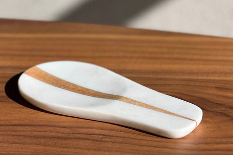Marble and Wood Spoon Rest (Verve Culture)