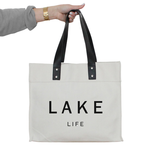 Lake Life Market Tote: Tan (Porter Lane Homes)