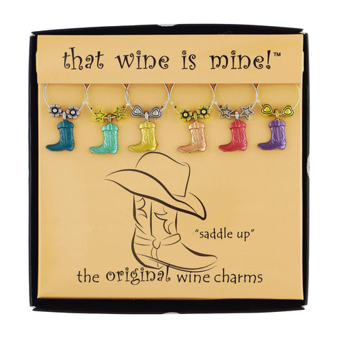 6-Piece Boot Painted Wine Charms (Supreme Housewares)