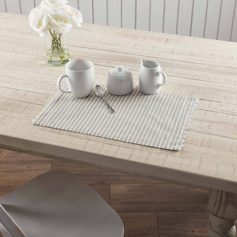 Farmhouse Tickling Taupe Placemat Set Of 4 (VHC Brands)