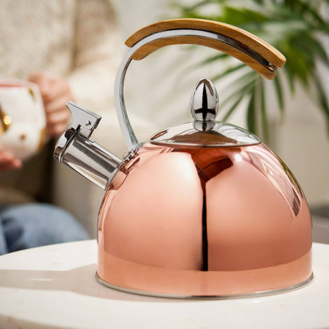 Presley Classic Whistling Tea Kettle - 70oz - Rose Gold (Pinky Up)