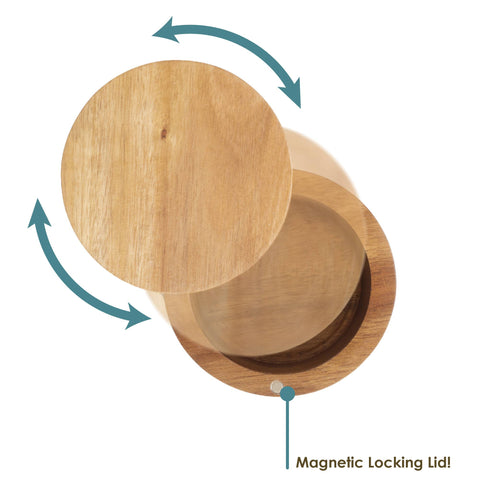 Rock & Branch Acacia Salt Cellar with Swivel Lid (Totally Bamboo)