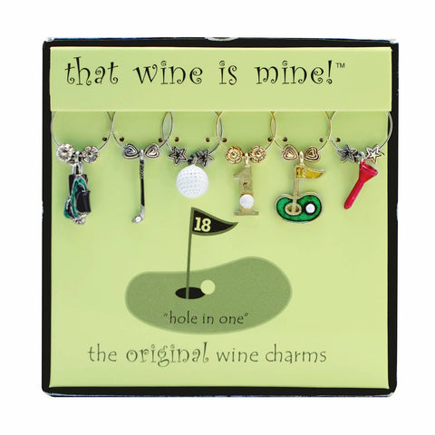 6-Piece Hole in One Painted Wine Charms (Supreme Housewares)