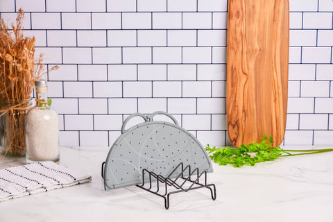 Foldable Silicone Splatter Screen - Pewter (Core Home)