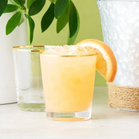 Gilded Gold-Rimmed Glass Cocktail Tumblers - Set of 2 (Twine)