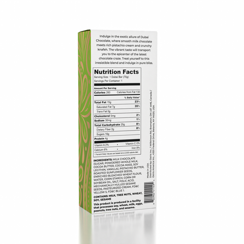 Dubai Chocolate Bar Pistachio (Showcase)