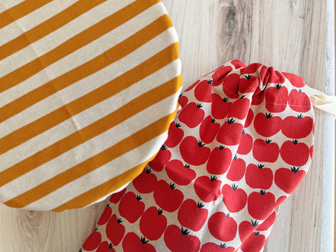 Tomato and Honey Bread Makers Set- bread bag and bowl cover  (Dot and Army)