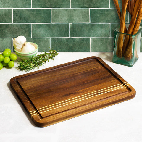 Rock & Branch Acacia Wood Cutting Board with Juice Groove Small (Totally Bamboo)