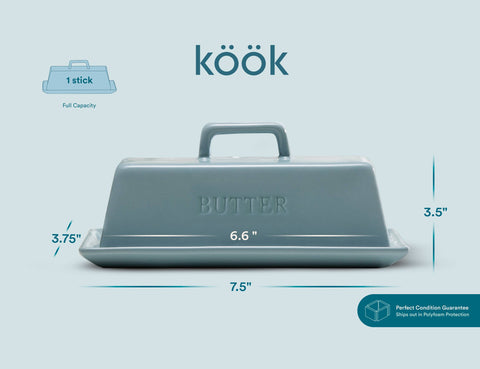 Ceramic Butter Dish White (Kook)