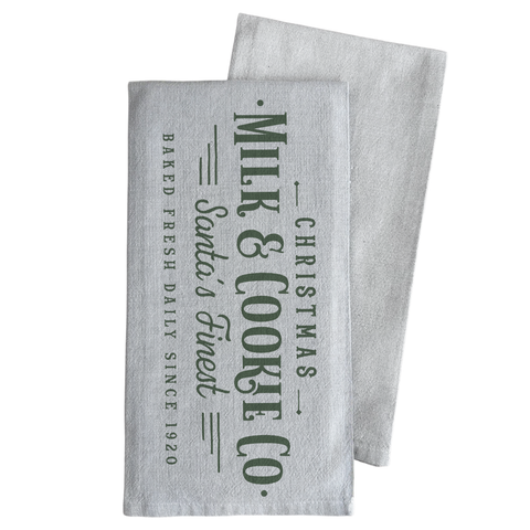 Milk & Cookie Co Tea Towel: White (Porter Lane Homes)
