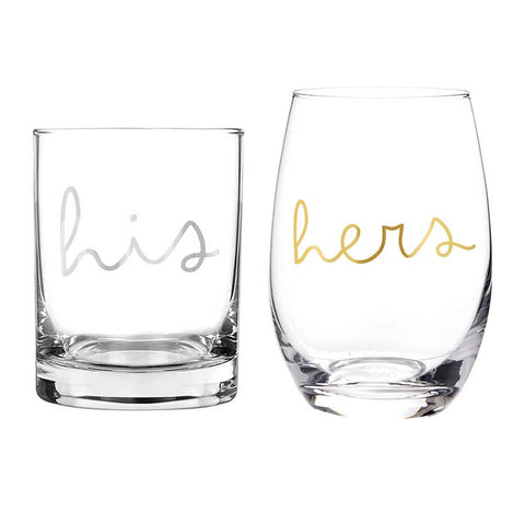 DOF + Stemless Wine Glassware Set - His/Hers (Santa Barbara)
