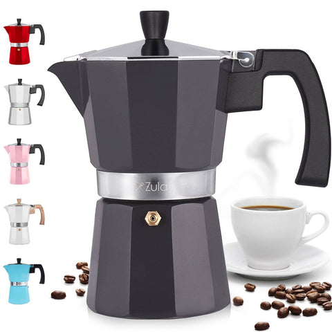 Stovetop Espresso Moka Pot 5 cup - White (Zulay Kitchen)