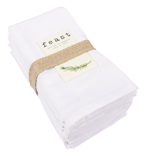 Easy Care Dinner Napkins White (KAF Home)