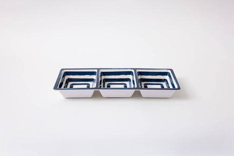 3-Section Tray - Coastal Stripe (Prepara)