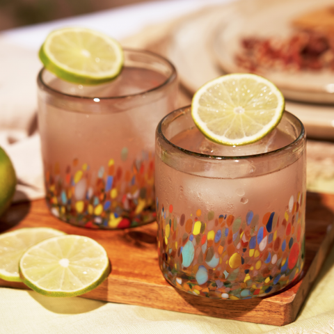 Segunda Vida Artistico Recycled Glass Tumblers - Set of 2 (Twine)