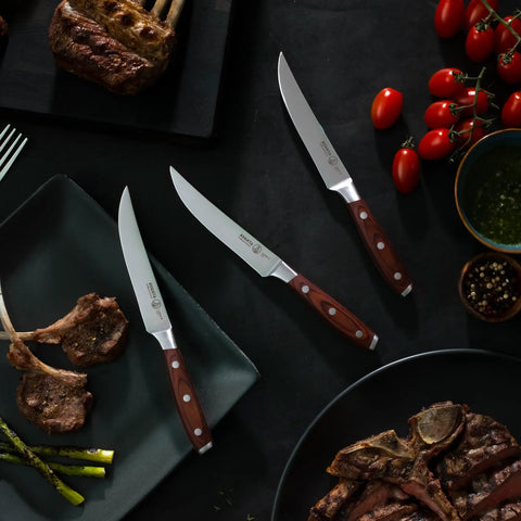 Avanta Fine Edge Steak Knife Set - Pakkawood Handle - 4 Pc (Messermeister)
