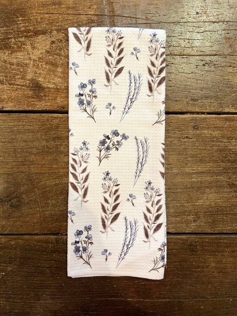 Calm Floral Hand/Tea Towel Recycled Microfiber (ROOM and PORCH)