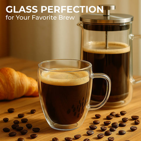 16oz Glass Coffee Mugs (Kaffe)