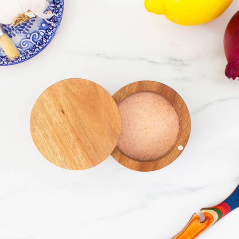 Rock & Branch Acacia Salt Cellar with Swivel Lid (Totally Bamboo)