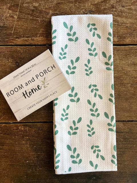 Autumn Green Leaves Tea/Hand Towel (ROOM and PORCH)