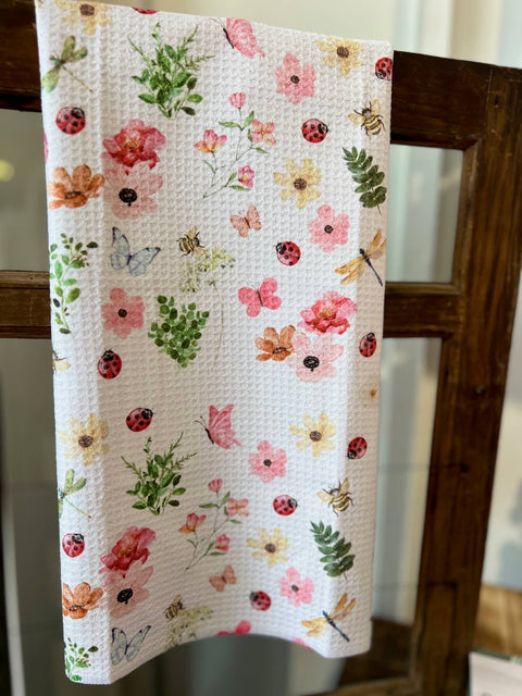 Whimsical Garden Microfiber Tea Towel (ROOM and PORCH)
