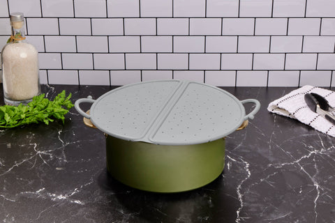 Foldable Silicone Splatter Screen - Pewter (Core Home)