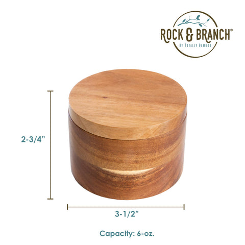 Rock & Branch Acacia Salt Cellar with Swivel Lid (Totally Bamboo)