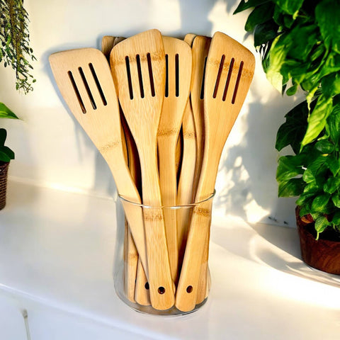 Bamboo Kitchen Utensil Slotted Spatula (Bamboo Switch)