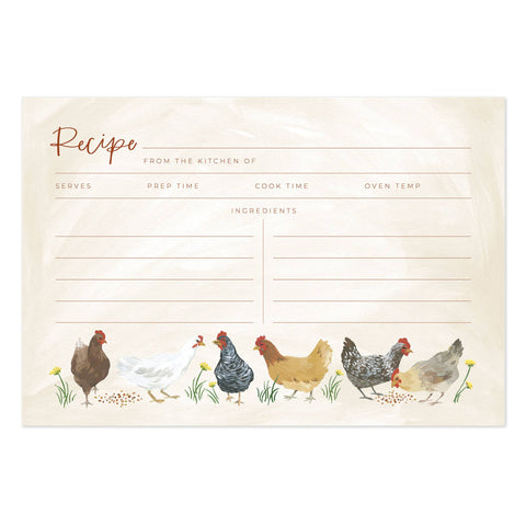 Chicken Meadows Recipe Cards - Set of 50 (1canoe2)