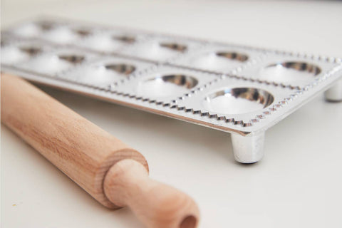 Italian 12-piece Ravioli Mold with Roller (Verve Culture)