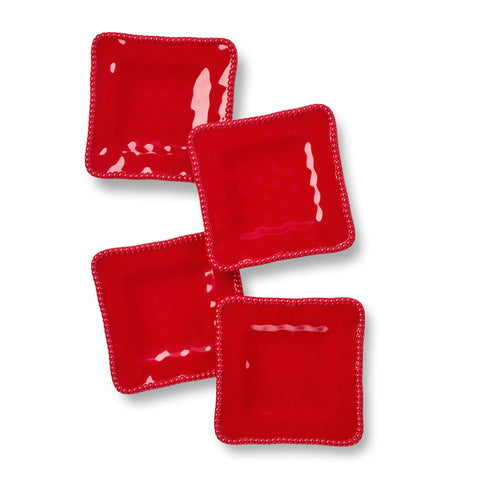 Perlette Red Melamine 6" Canape Plates (Certified International)