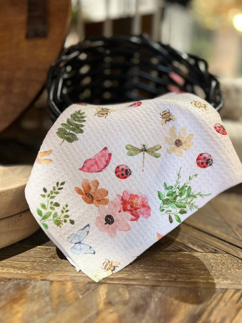 Whimsical Garden Microfiber Tea Towel (ROOM and PORCH)