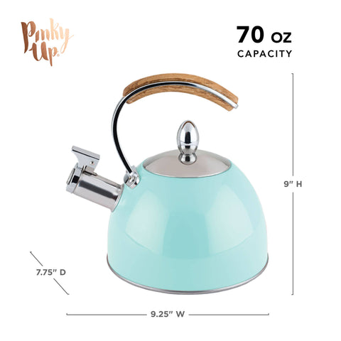 Presley Classic Whistling Tea Kettle - 70oz - Light Blue (Pinky Up)