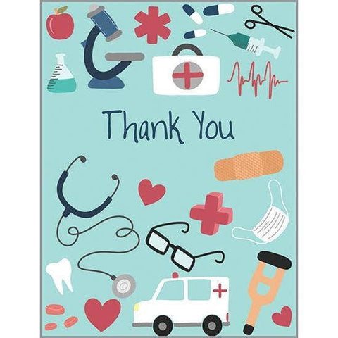 Thank You Greeting Card - Medical Icons (Gina B Designs)
