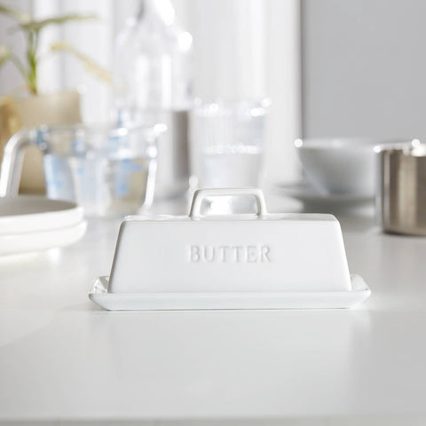 Ceramic Butter Dish White (Kook)
