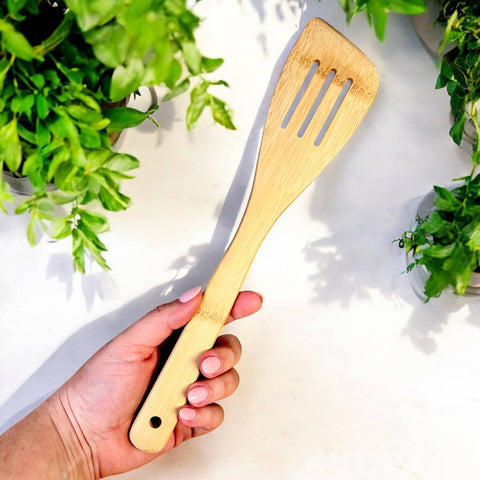 Bamboo Kitchen Utensil Slotted Spatula (Bamboo Switch)